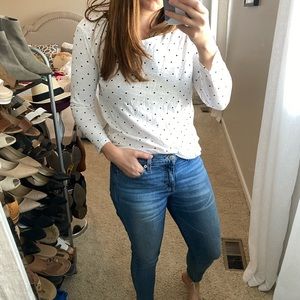Old Navy Polka Dot 3/4 Sleeve Top